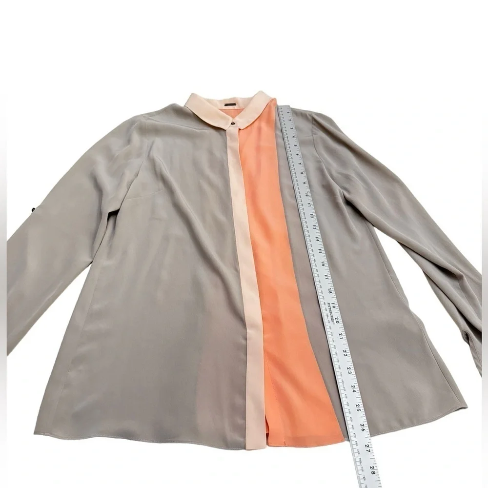 Elie Tahari Silk Colorblock Blouse Size Small